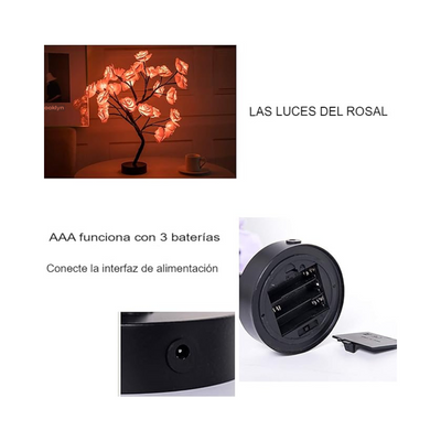 Lámpara de Árbol con 24 Rosas 🌼