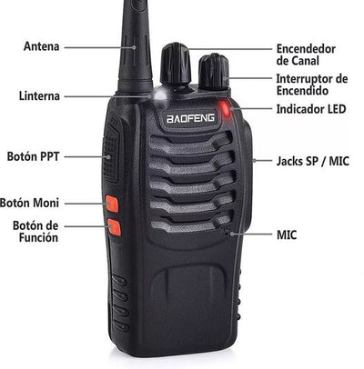 2 Radios Transmisor Walkie Talkie Baofeng