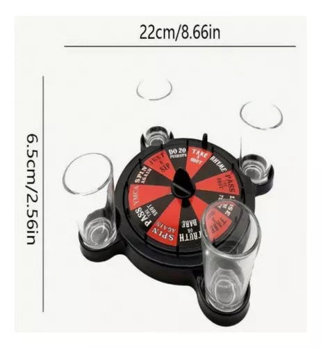 Juego De La Ruleta Retos Shots + 4 Vasos