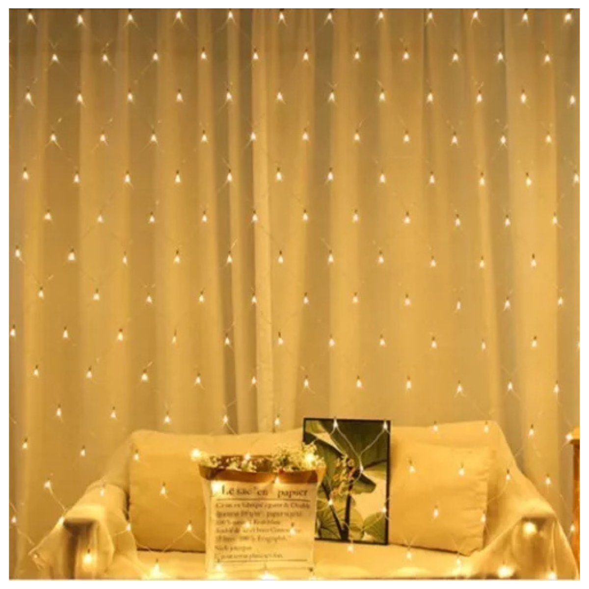 Malla Cortina con Energía Solar 3x3 M