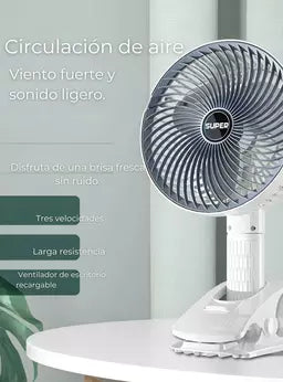 Ventilador De Escritorio Usb Recargable