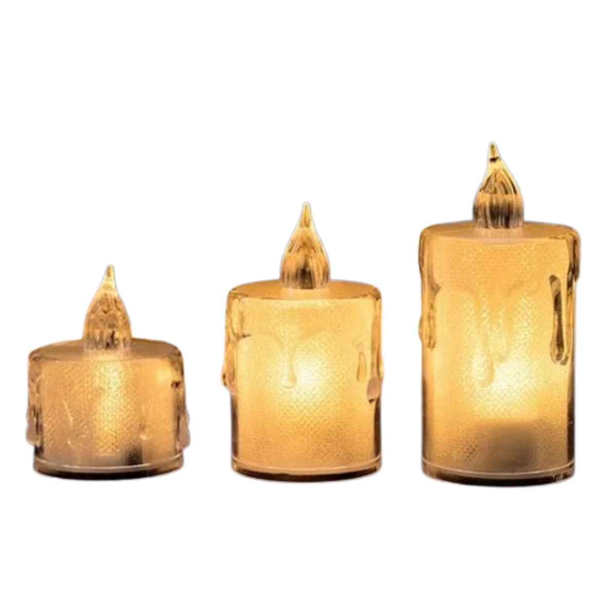 Trio de Velas LED Crystal Glow