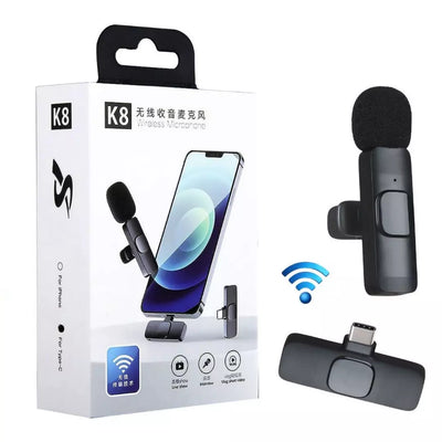 Micrófono inalámbrico con solapa 2 tipos de entrada