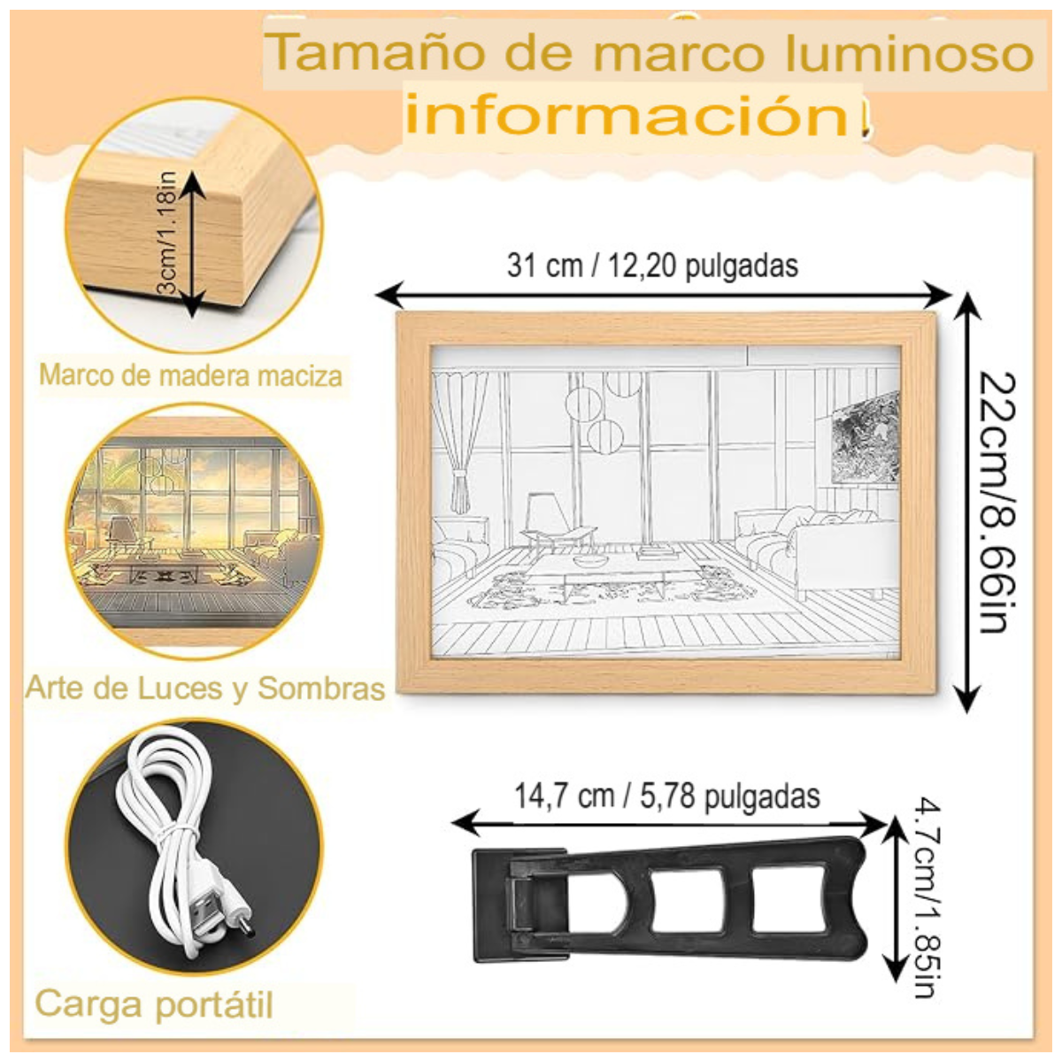 Cuadro Decorativo Estilo Japonés LED
