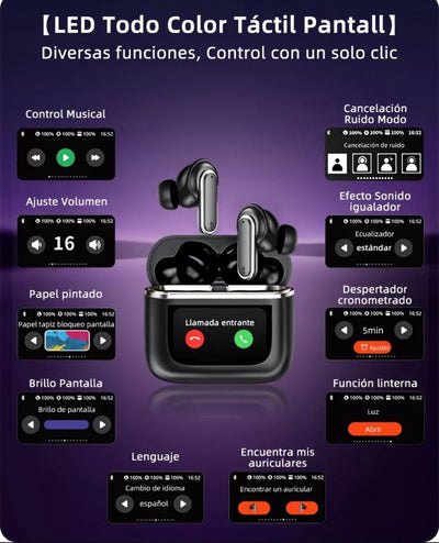 Audífonos pro con pantalla táctil