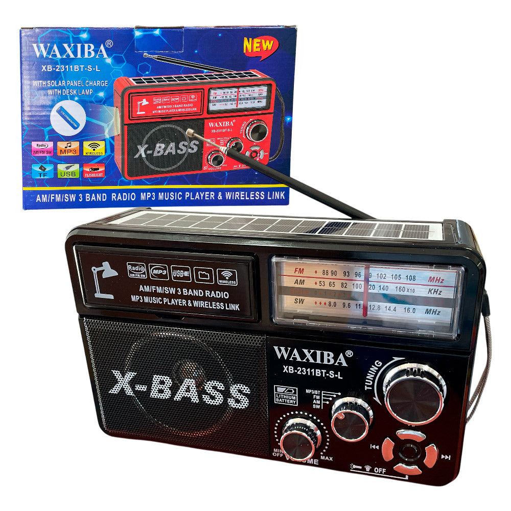 Radio Portátil Carga Solar Waxiba