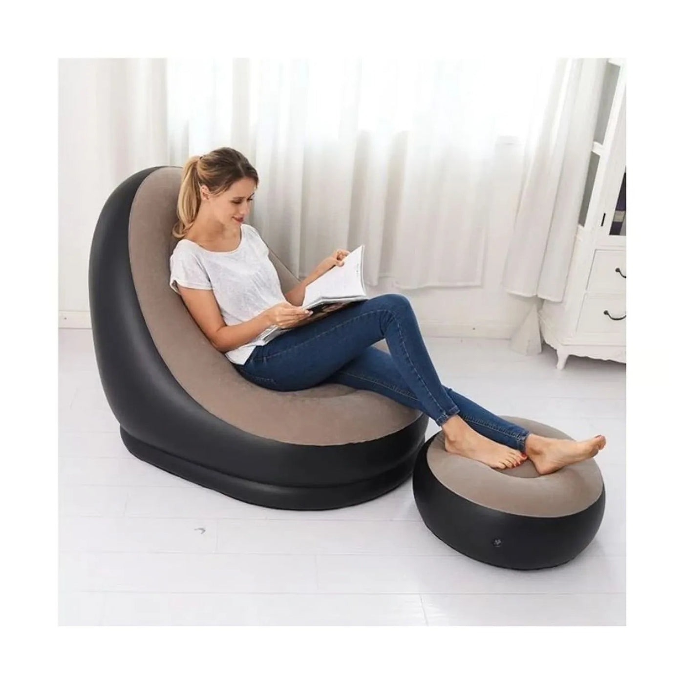 Silla inflable reposa pies